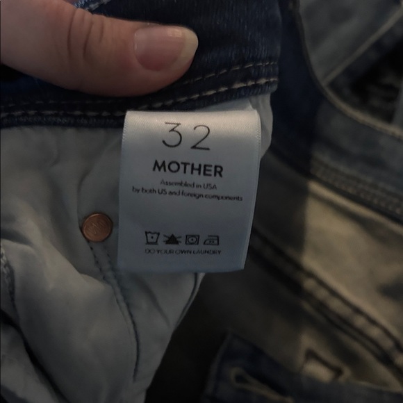 MOTHER Blue Distressed Flare Jeans - Picture 3 of 6